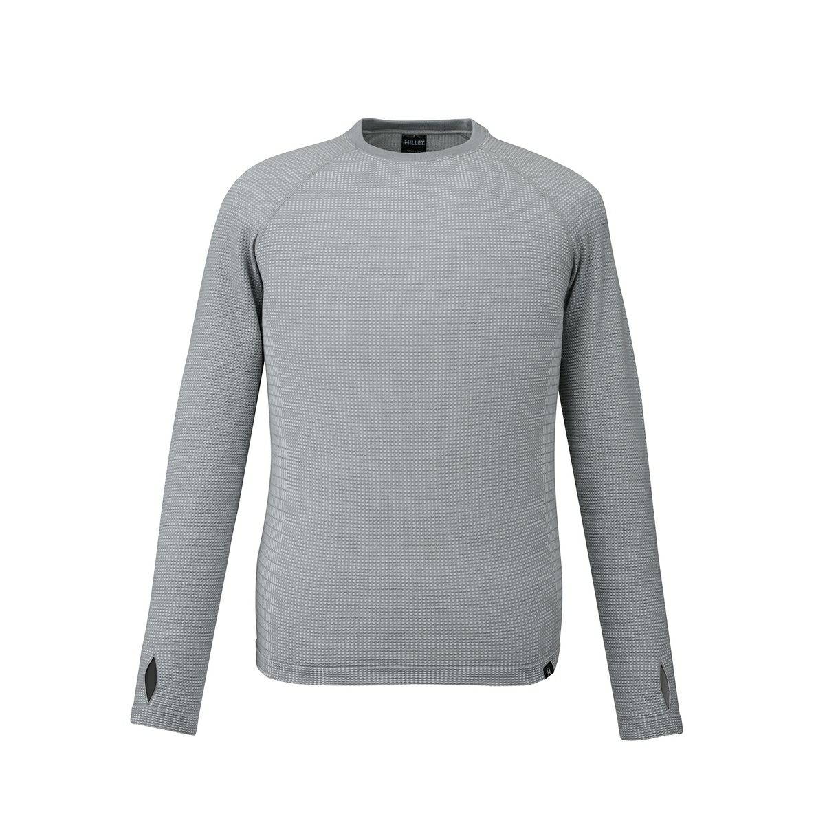 ミレー ワッフル ウール クルー 登山 メンズ HEATHER GREY M-L