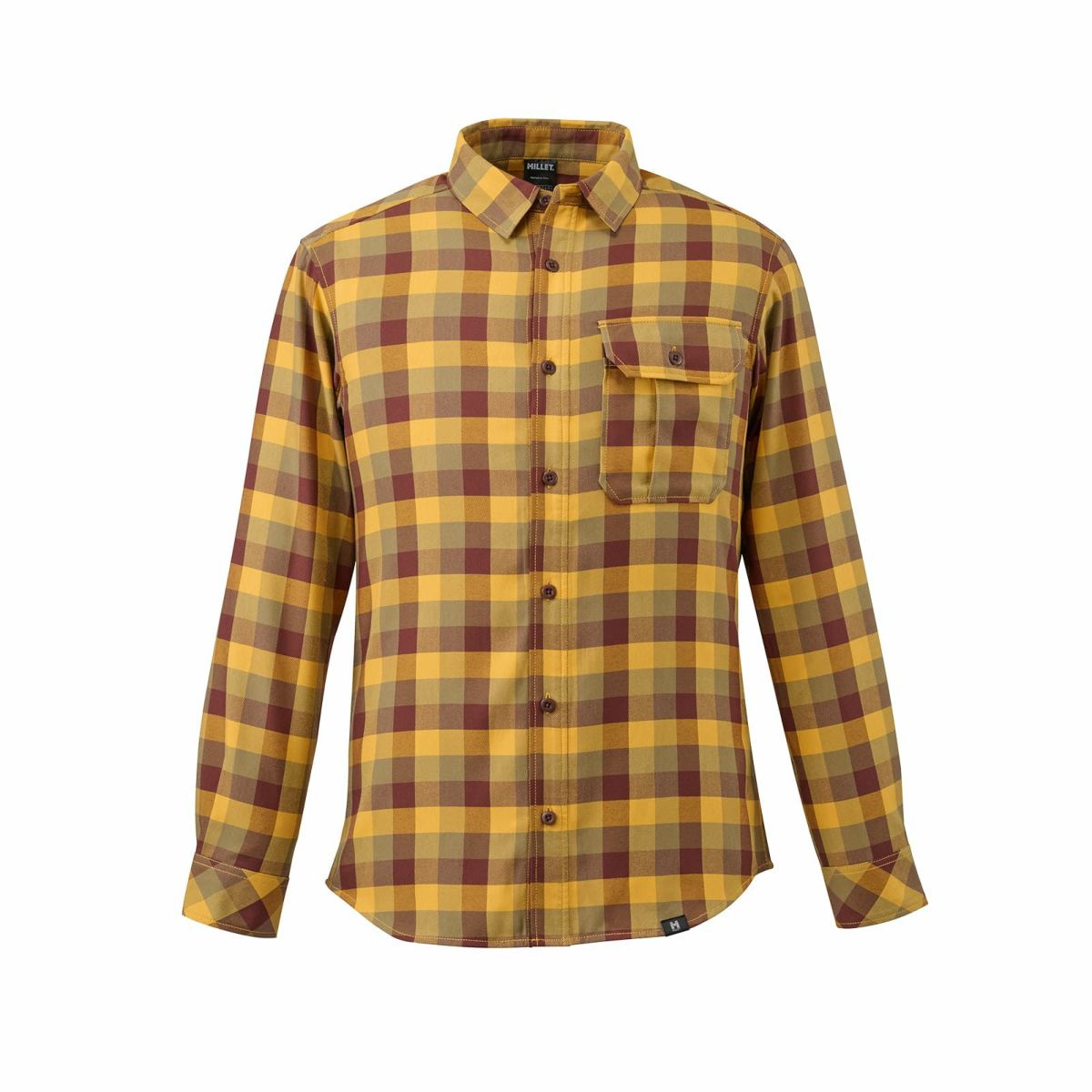 ミレー サーモ チェック シャツ ロングスリーブ 登山 メンズ CINNAMON XS
