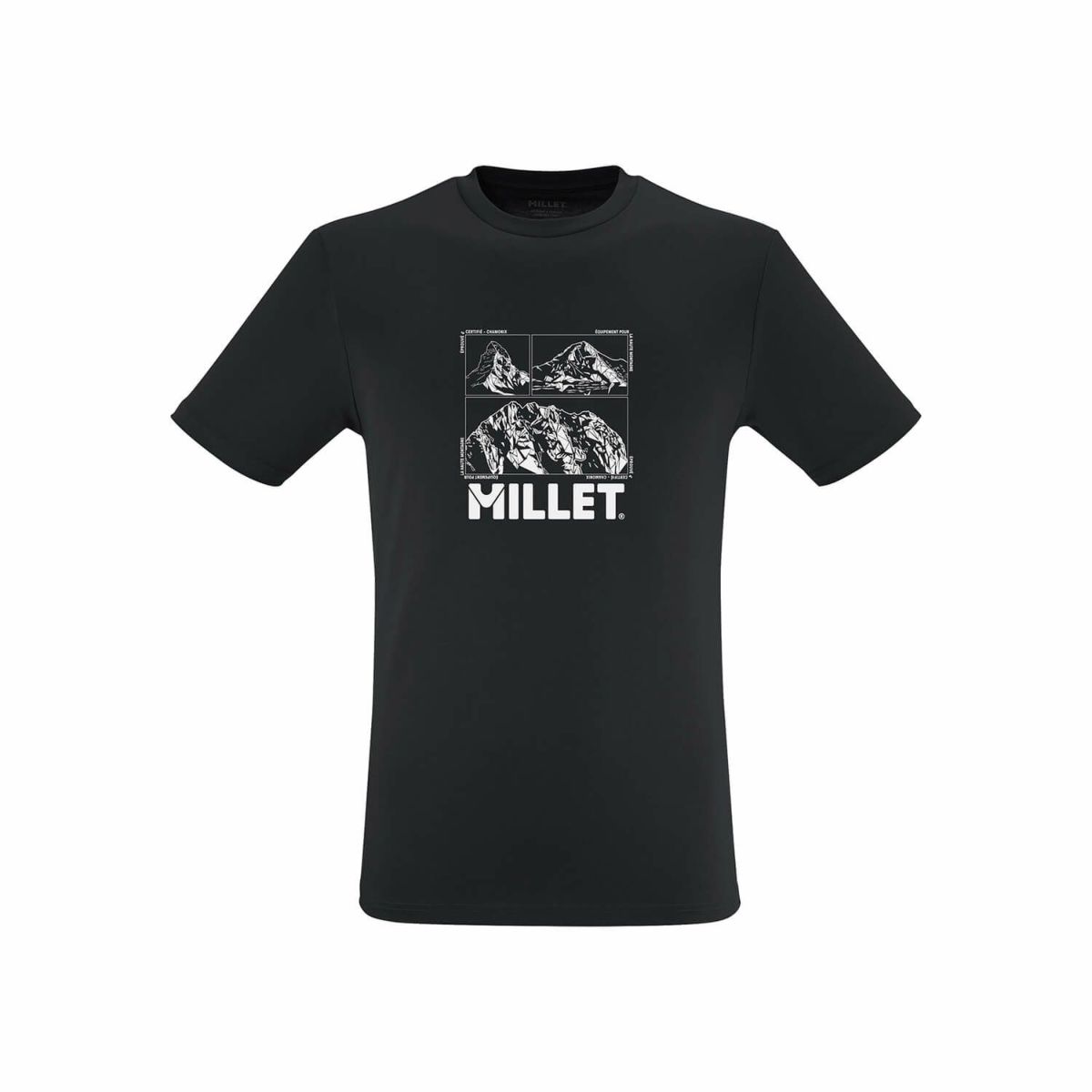 ミレー シャモニー ロゴ ショートスリーブ Tシャツ 登山 メンズ BLACK - NOIR L ミレー シャモニー ロゴ ショートスリーブ Tシャツ 登山 メンズ BLACK - NOIR L