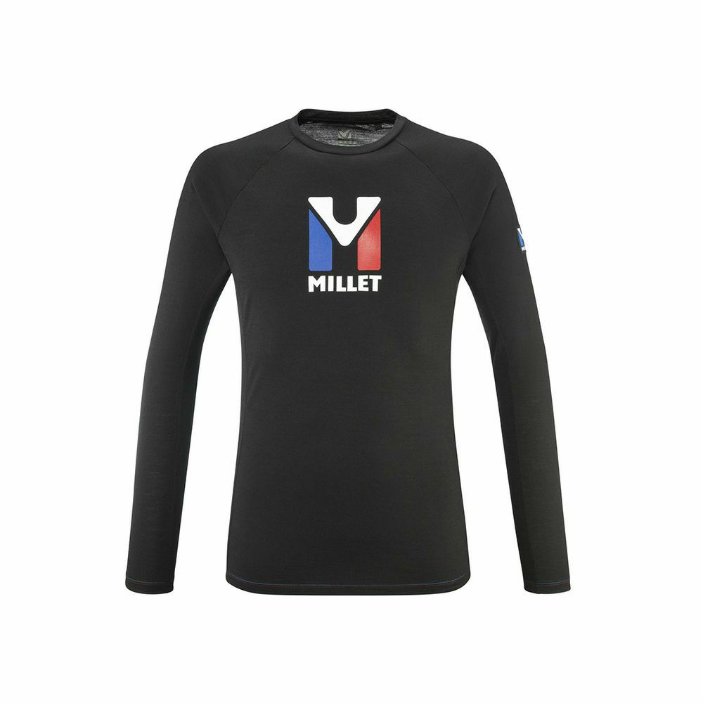 ミレー トリロジー ウール Tシャツ ロングスリーブ 登山 メンズ BLACK - NOIR XS ミレー トリロジー ウール Tシャツ ロングスリーブ 登山 メンズ BLACK - NOIR XS
